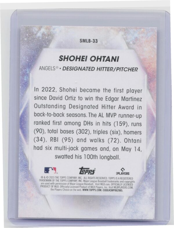 2023 Topps Shohei Ohtani #SMLB-33 Angels Stars of MLB - Image 3