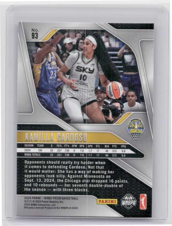 2024-25 Panini Prizm WNBA Kamilla Cardoso RC 93 Sky - Image 3