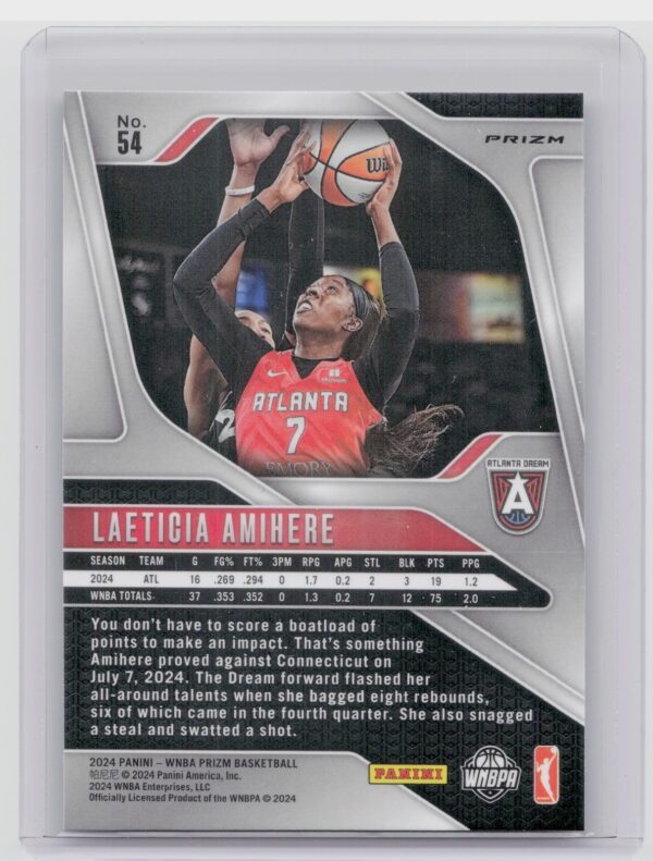 2024-25 Panini Prizm WNBA Laeticia Amihere Ice Prizms #54 Dream - Image 3