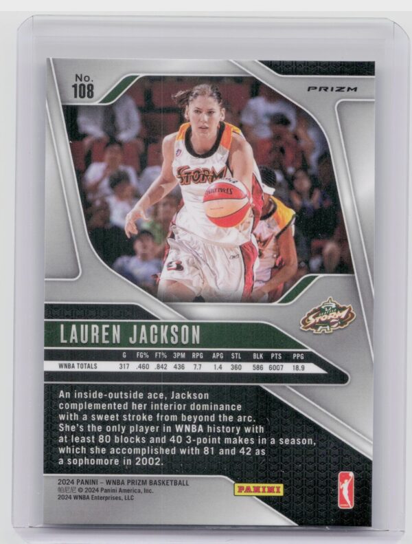 2024-25 Panini Prizm WNBA Lauren Jackson Ice Prizms #108 Storm - Image 3