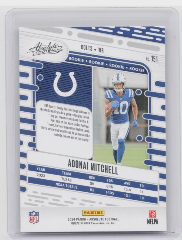 2024 Absolute Adonai Mitchell RC 151 Colts - Image 3
