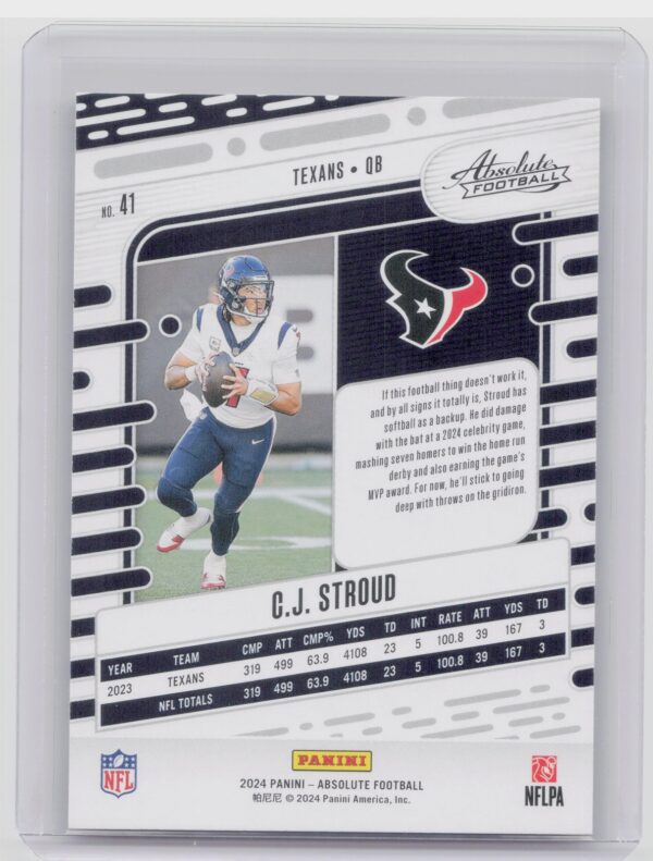 2024 Absolute C.J. Stroud Red and Blue 41 Texans - Image 3