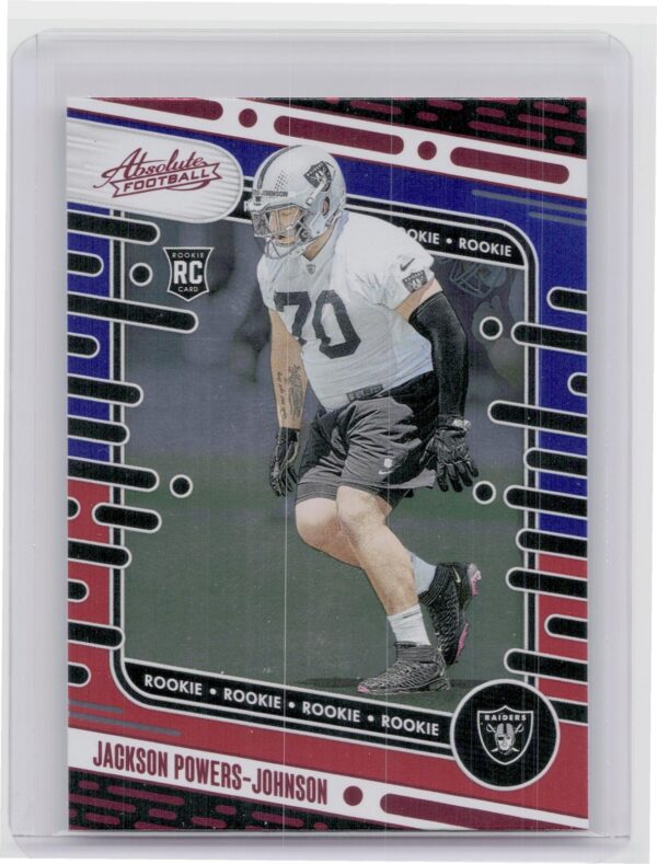 2024 Absolute Jackson Powers-Johnson Red and Blue RC #144 Raiders