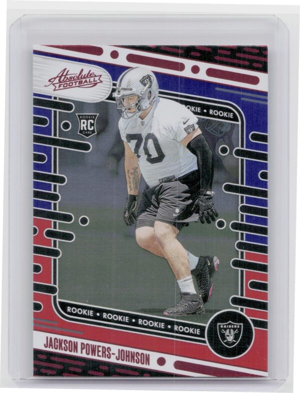 2024 Absolute Jackson Powers-Johnson Red and Blue RC #144 Raiders