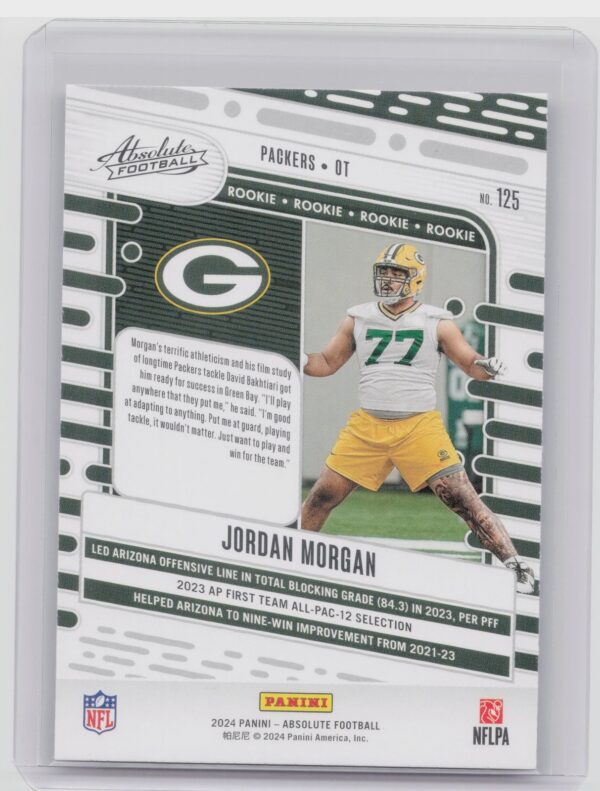 2024 Absolute Jordan Morgan Red and Blue RC 125 Packers - Image 3
