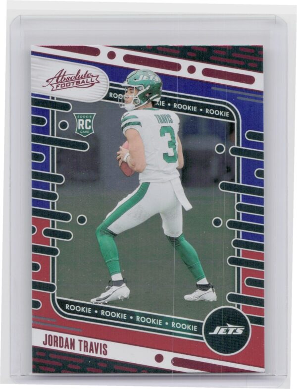 2024 Absolute Jordan Travis Red and Blue 195 Jets
