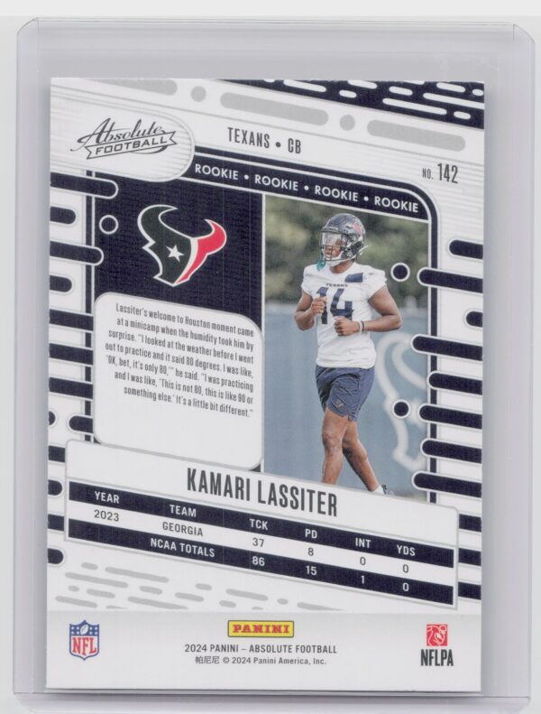 2024 Absolute Kamari Lassiter Red and Blue RC 142 Texans - Image 3