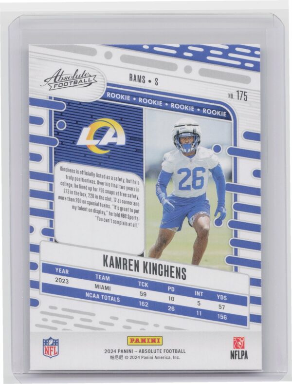 2024 Absolute Kamren Kinchens Red and Blue RC 175 Rams - Image 3