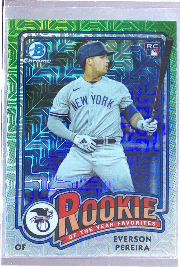 2024 Bowman Everson Pereira RC #ROY-15 Yankees Rookie of the Year Favorites Mojo