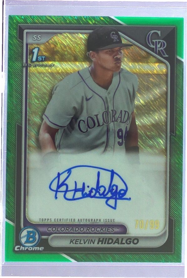 2024 Bowman Kelvin Hidalgo Auto /99 #CPA-KHI Rockies Chrome Prospects Autographs