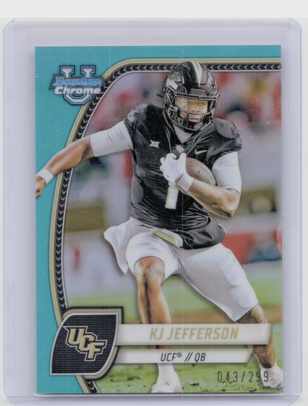 2024 Bowman University Chrome KJ Jefferson Aqua Refractor /299 116 Knights