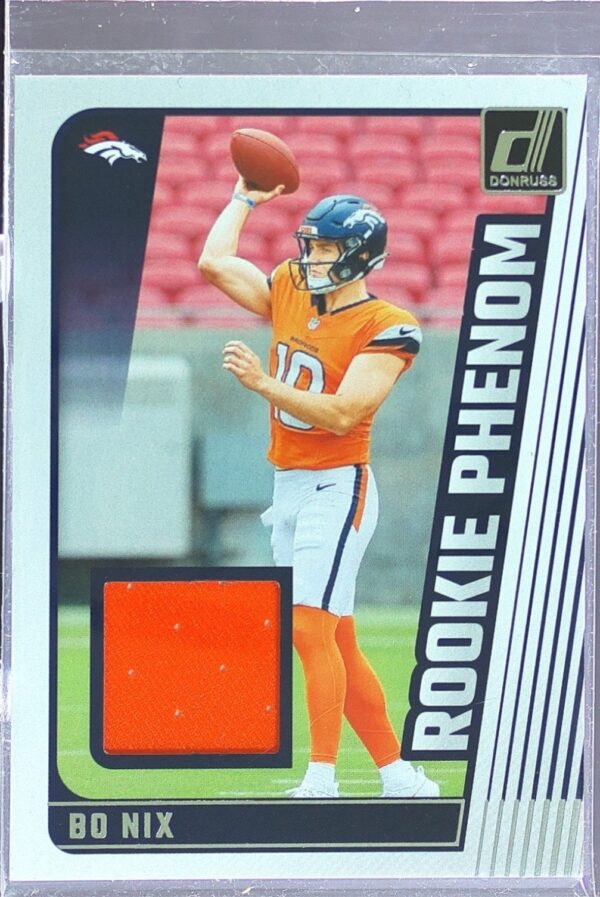 2024 Donruss Bo Nix JSY RC RPJ-BNI Broncos Rookie Phenom Jerseys
