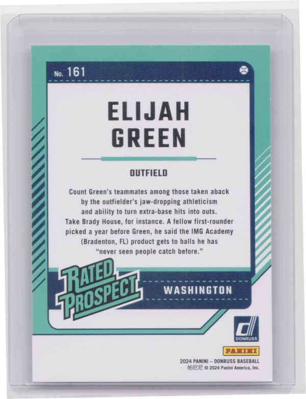 2024 Donruss Elijah Green #161 Nationals - Image 3