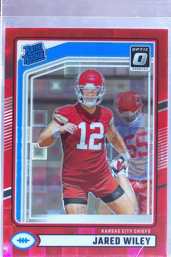 2024 Donruss Jared Wiley Optic Rated Rookies Preview Red Pandora RC 387 Chiefs