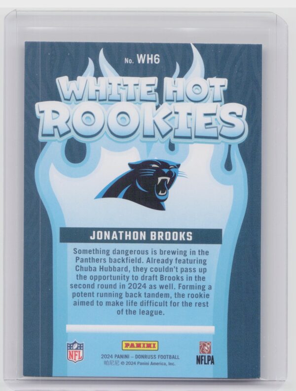 2024 Donruss Jonathon Brooks WH6 Panthers White Hot Rookies - Image 3