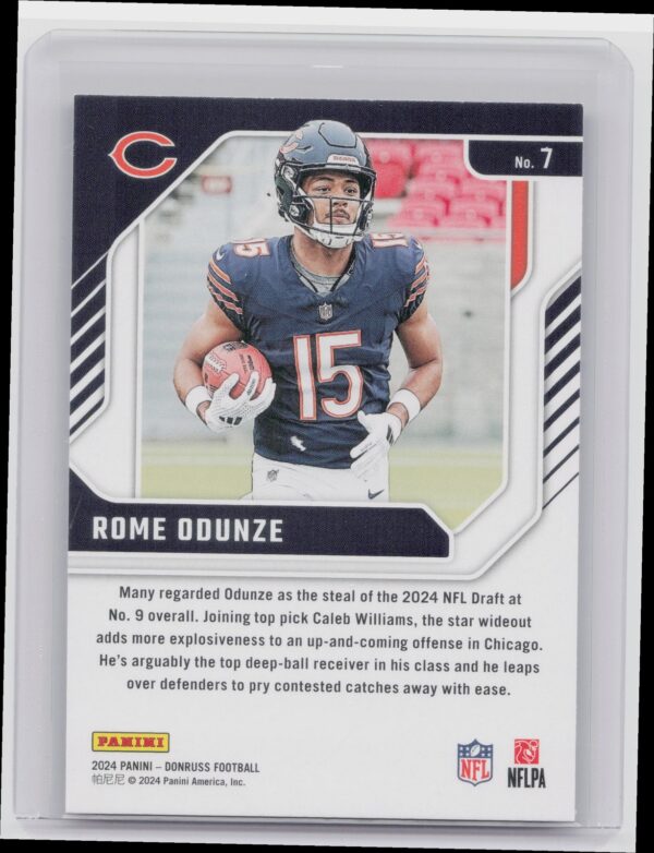 2024 Donruss Rome Odunze 7 Bears The Elite Series Rookies - Image 3