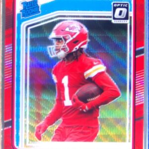 2024 Donruss Xavier Worthy Optic Rated Rookies Preview Red Wave RC 398 Chiefs