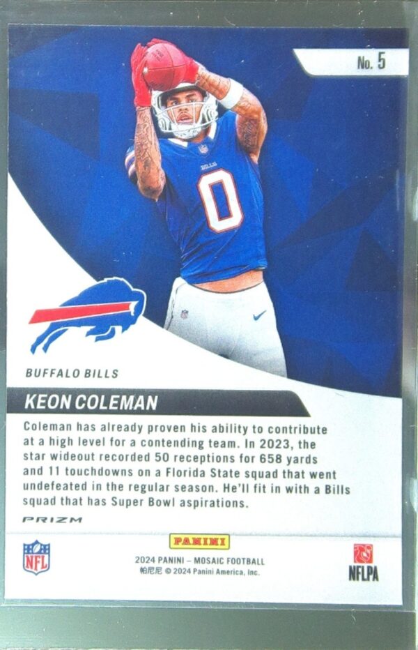 2024 Mosaic Keon Coleman 5 Bills Elevate Mosaic Green - Image 3