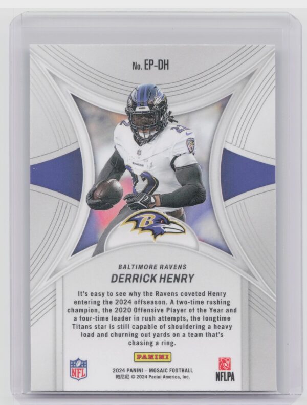 2024 Panini Mosaic Derrick Henry EP-DH Ravens Epic Performers Mosaic - Image 3