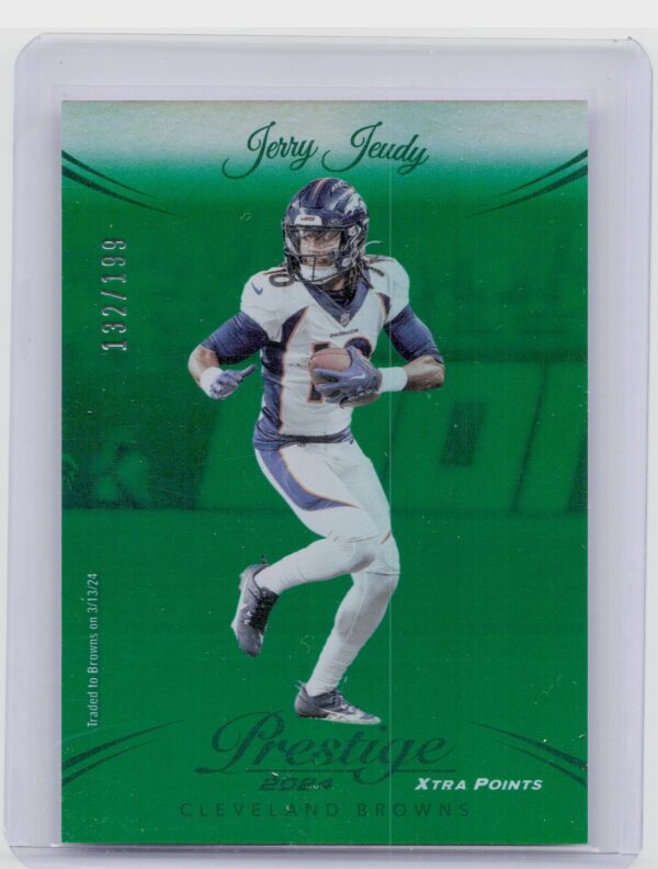2024 Panini Prestige Jerry Jeudy Green Premium Xtra Points /199 69 Browns