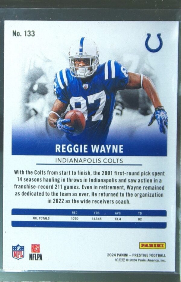 2024 Panini Prestige Reggie Wayne Sunburst Xtra Points 133 Colts - Image 3