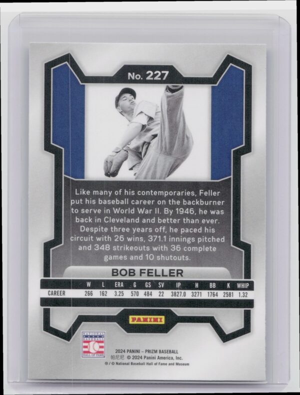 2024 Prizm Bob Feller #227 Indians - Image 3