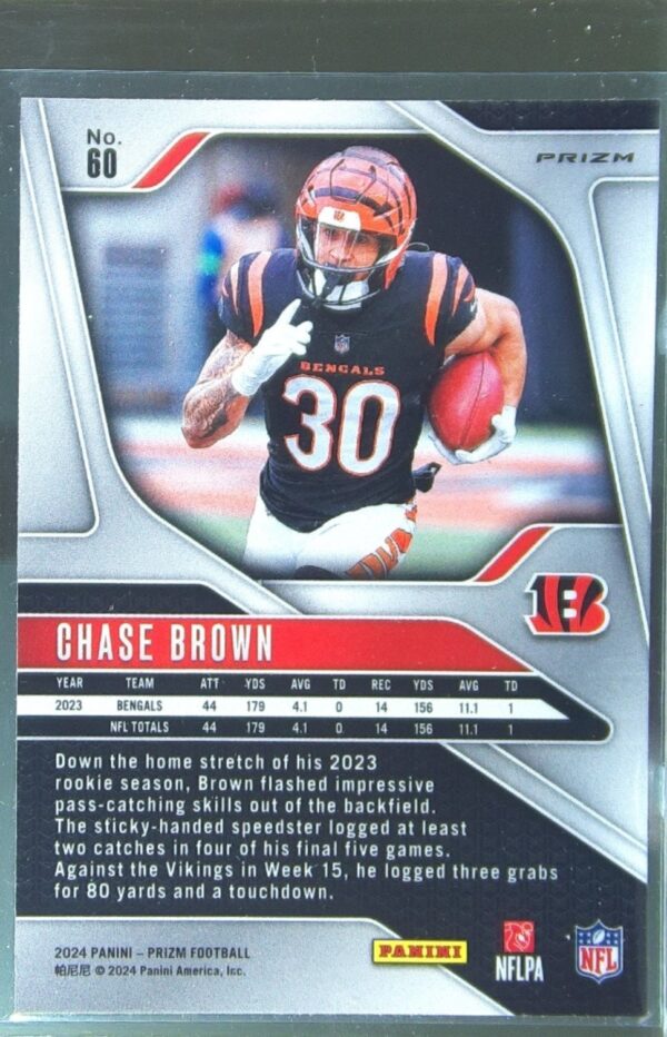 2024 Prizm Chase Brown Green 60 Bengals - Image 3