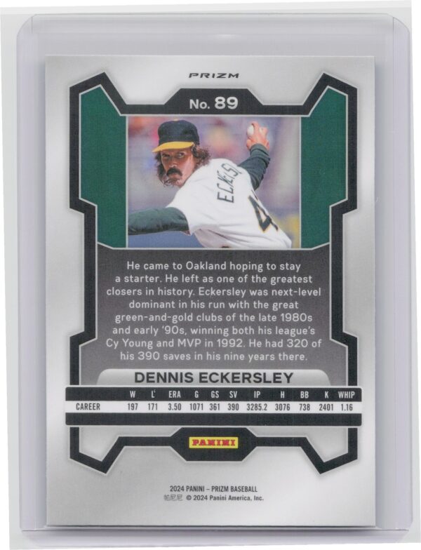 2024 Prizm Dennis Eckersley Green Prizms #89 Athletics - Image 3