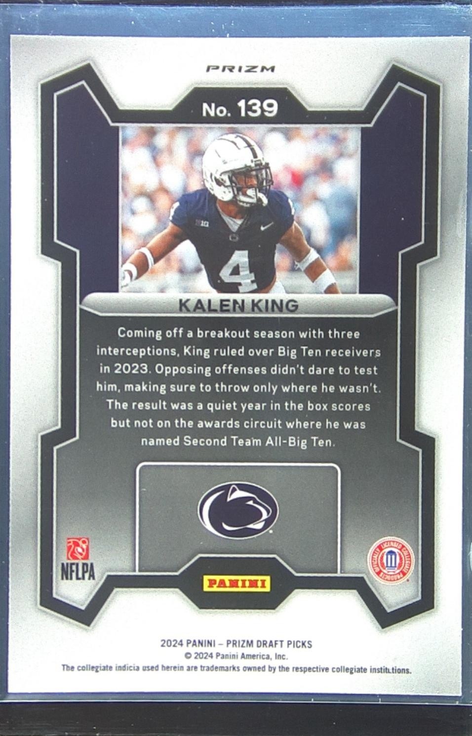 2024 Prizm Draft Picks Kalen King Red Ice RC #139 Lions - Image 3