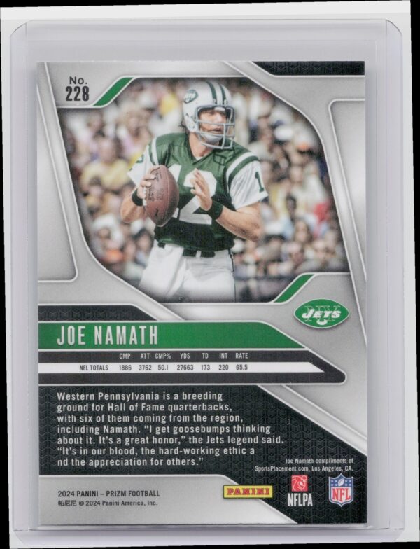 2024 Prizm Joe Namath 228 Jets - Image 3