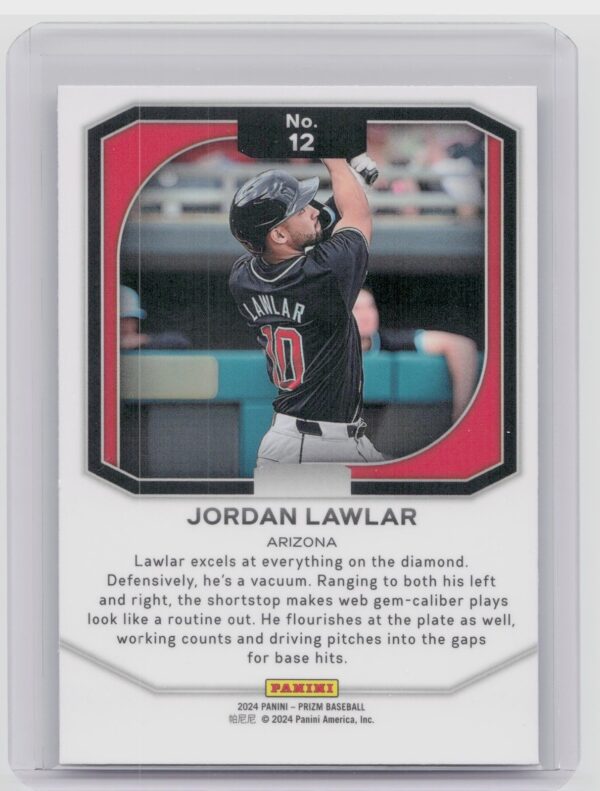 2024 Prizm Jordan Lawlar RC #12 Diamondbacks Top Tier - Image 3