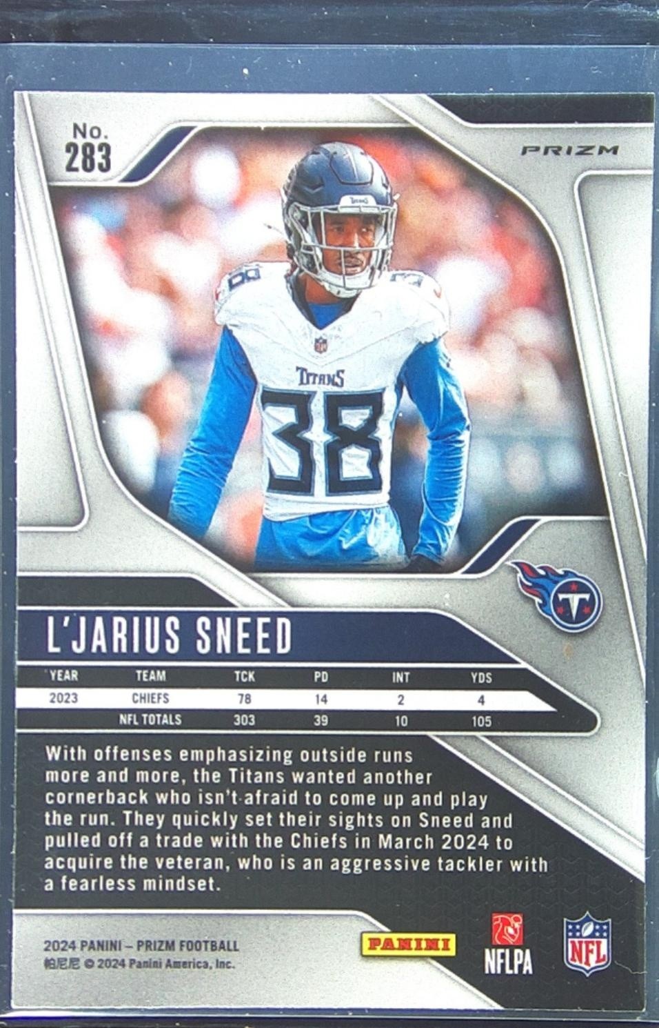 2024 Prizm L'Jarius Sneed Silver 283 Titans - Image 3