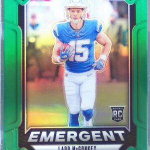 2024 Prizm Ladd McConkey RC #13 Chargers Emergent Wave Green Prizm