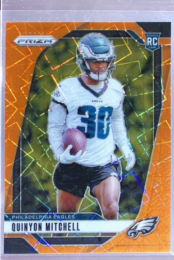2024 Prizm Quinyon Mitchell Orange Lazer RC 381 Eagles