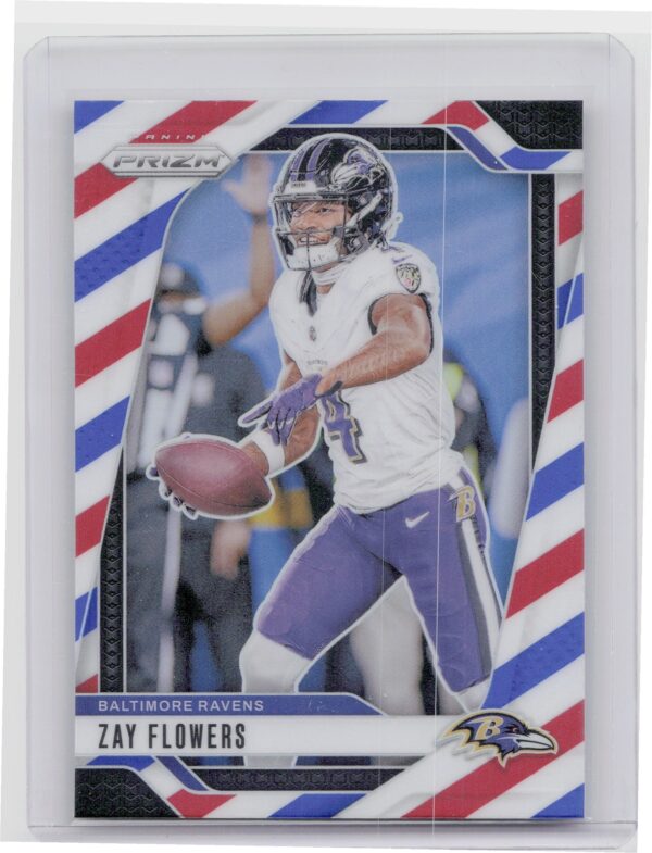 2024 Prizm Zay Flowers Red White and Blue 21 Ravens