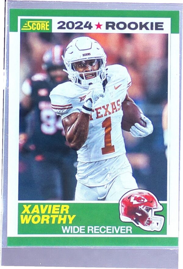 2024 Score Xavier Worthy RC #1 Chiefs 35th Anniversary Rookies