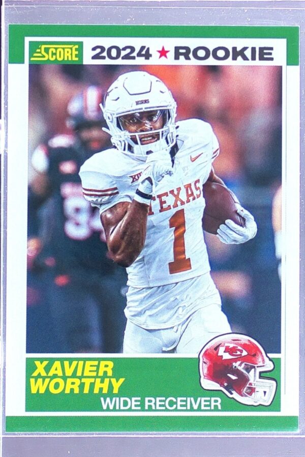 2024 Score Xavier Worthy RC #1 Chiefs 35th Anniversary Rookies