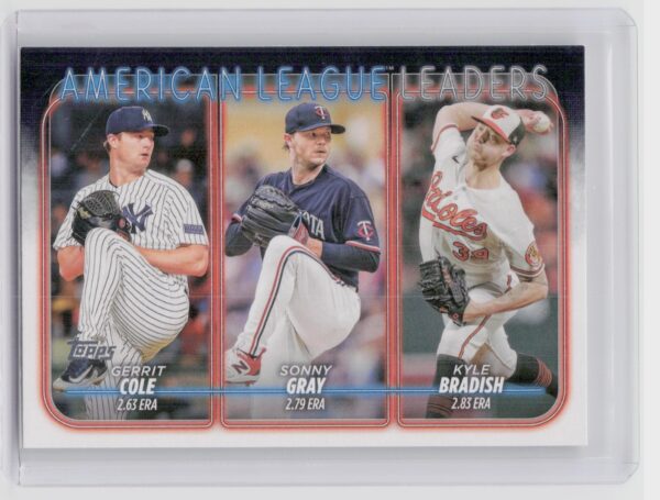 2024 Topps American League Leaders ERA (Gerrit Cole / Sonny Gray / Kyle Bradish)