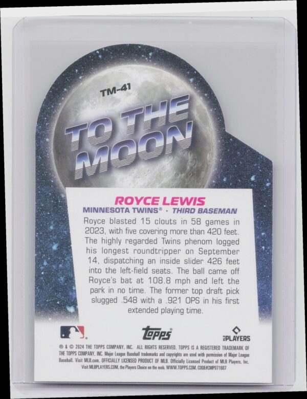 2024 Topps Big League Royce Lewis #TM-41 Twins To the Moon Die Cuts - Image 3