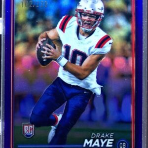 2024 Topps Chrome Drake Maye Purple Refractor /275 RC #203 Patriots