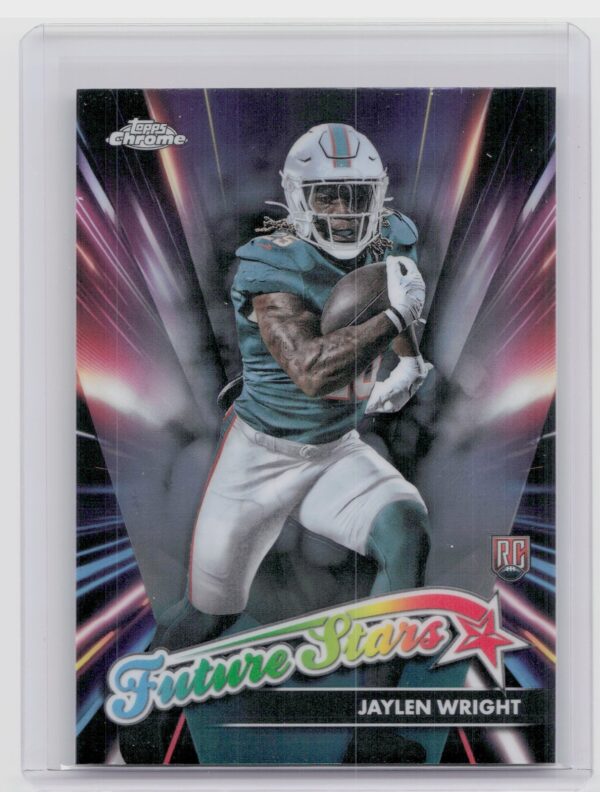 2024 Topps Chrome Jaylen Wright RC FS-21 Dolphins Future Stars