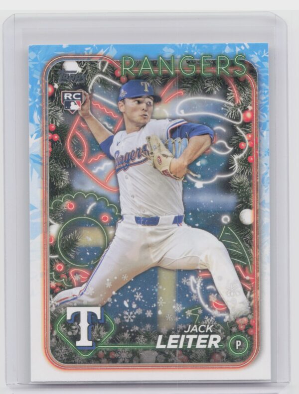 2024 Topps Holiday Jack Leiter RC #H155 Rangers