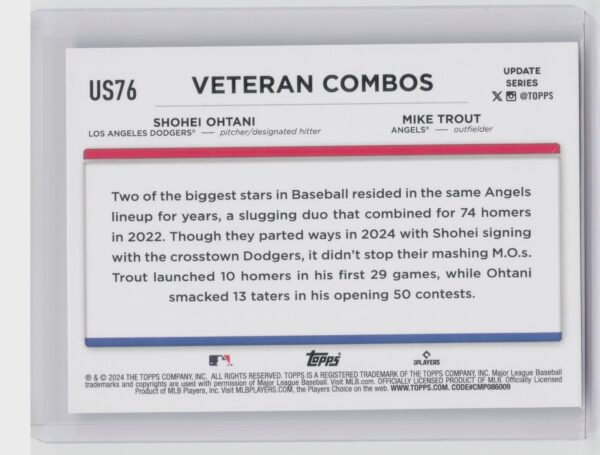 2024 Topps Update How You Been?: Ex-Mates Become Solo Acts (Shohei Ohtani / Mike - Image 3