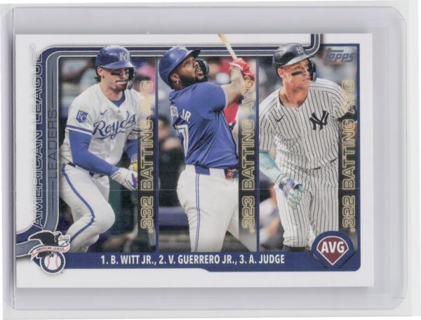 2025 Topps American League Leaders AVG (Bobby Witt Jr. / Vladimir Guerrero Jr. /