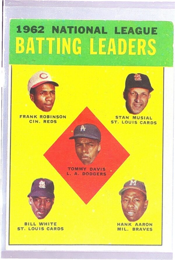 1963 Topps National League Batting Leaders #1 Aaron/Musial/Robinson