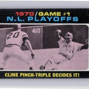 1971 Topps 1970 N.L. Playoffs Game 1: Cline Pinch-Triple Decides It! #199 Reds