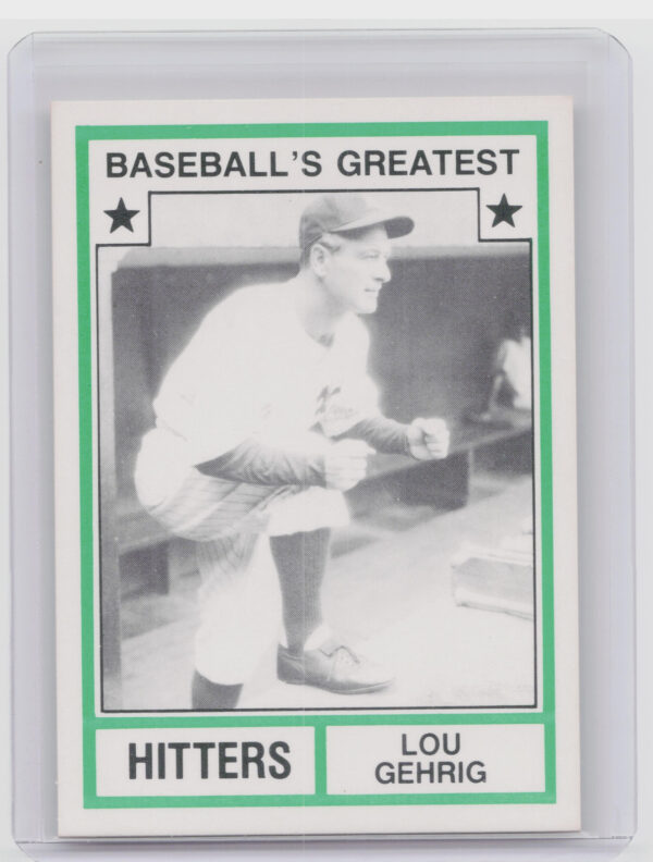 1982 TCMA Baseball's Greatest Hitters (White Back) Lou Gehrig #23 Yankees