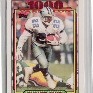 1992 Topps Emmitt Smith VAR #1 Cowboys 1000 Yard Club