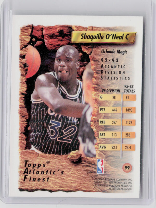 1993-94 Finest Shaquille O'Neal #99 Magic - Image 3