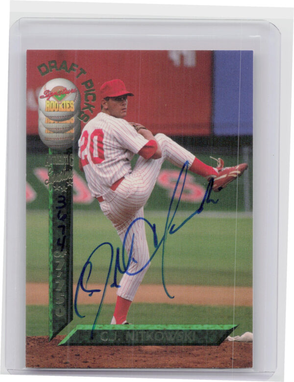 1994 Signature Rookies Draft Picks C.J. Nitkowski AU SN7750 #9 Reds Signatures